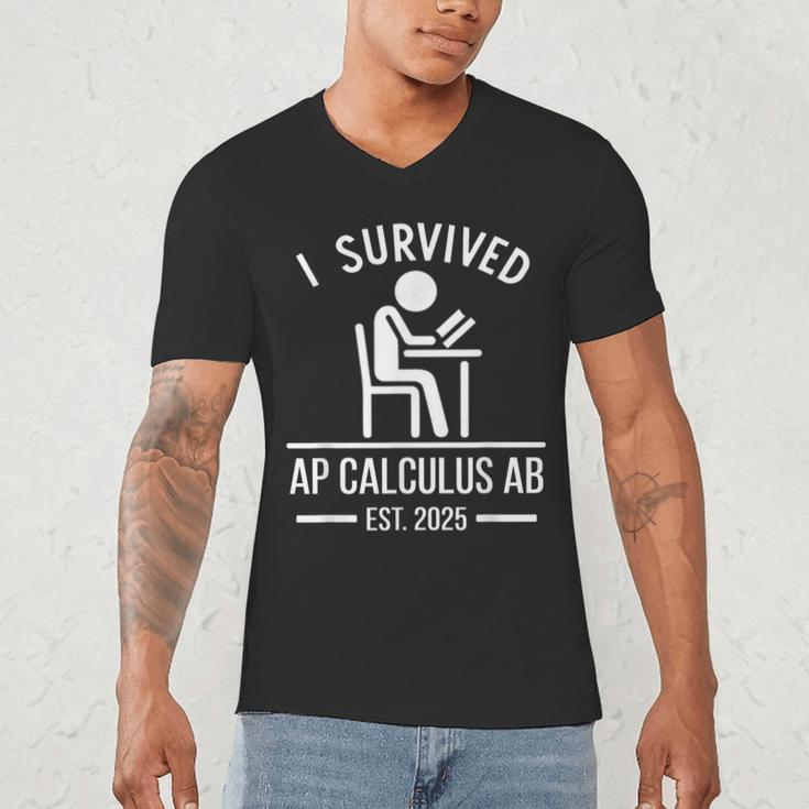 I Survived AP Calculus AB Graduation Senior 2025 Men's V-Neck T-Shirt