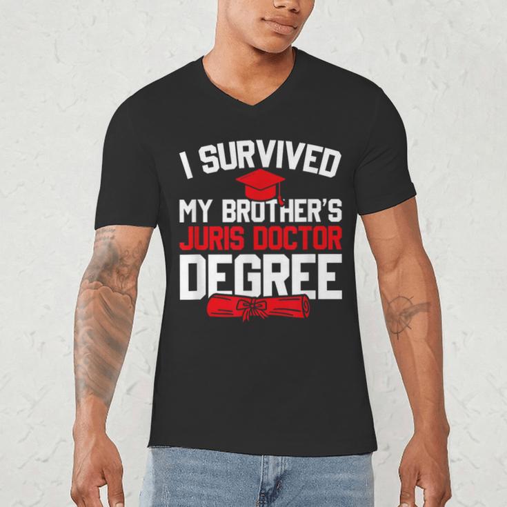 I Survived My Brother's Juris Doctor Degree Graduation Men's V-Neck T-Shirt
