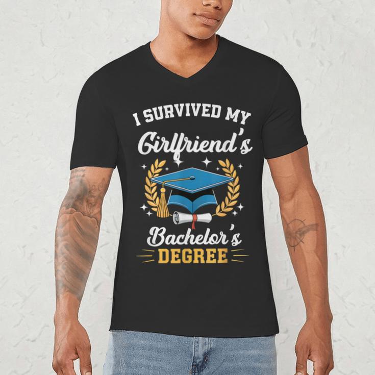 I Survived My Girlfriend's Bachelor's Degree Graduation Men's V-Neck T-Shirt