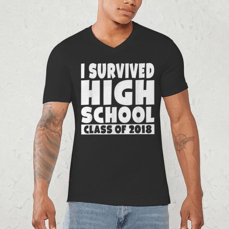 I Survived High School Class Of 2018 Graduation Men's V-Neck T-Shirt