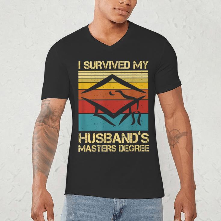 I Survived My Husband's Master's Degree Graduation Men's V-Neck T-Shirt