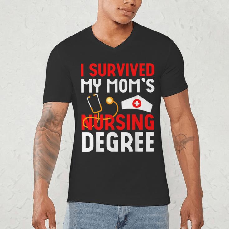 I Survived My Mom's Nursing Degree Graduation Day 2026 Men's V-Neck T-Shirt