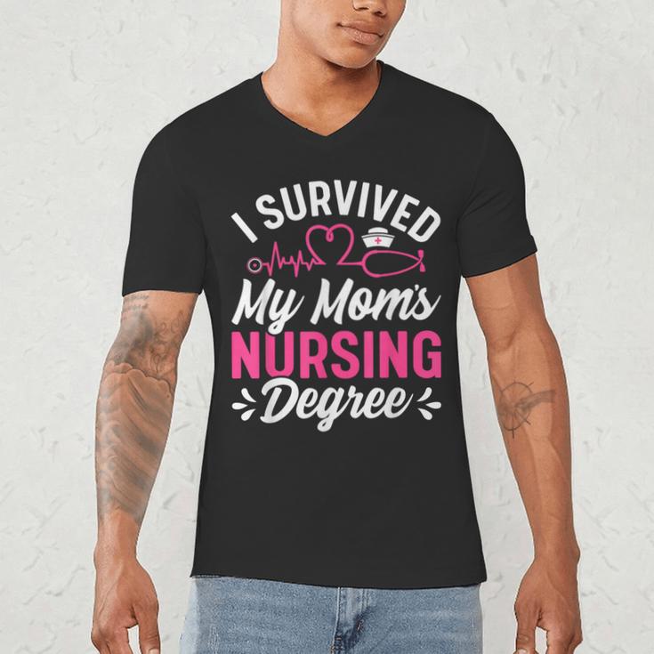 I Survived My Mom's Nursing Degree Nurse Graduation Men's V-Neck T-Shirt
