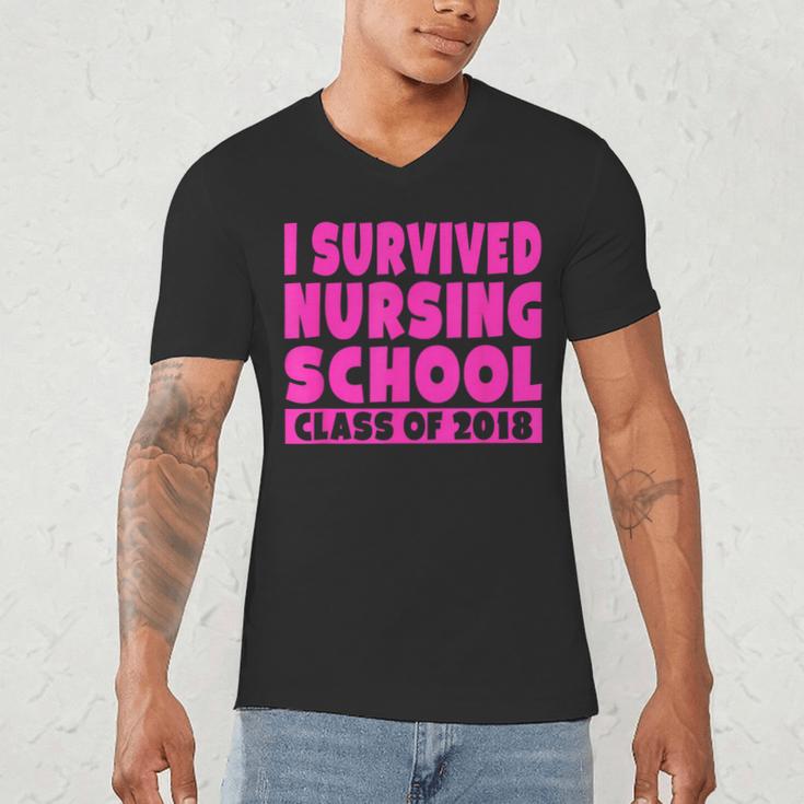I Survived Nursing School Class Of 2018 Graduation Shirt Men's V-Neck T-Shirt