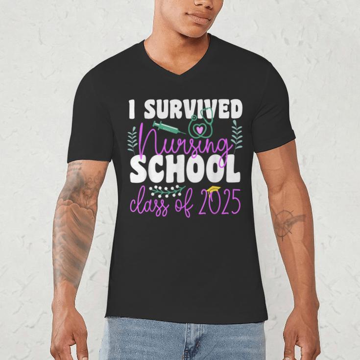 I Survived Nursing School Class Of 2025 New Nurse Graduation Men's V-Neck T-Shirt