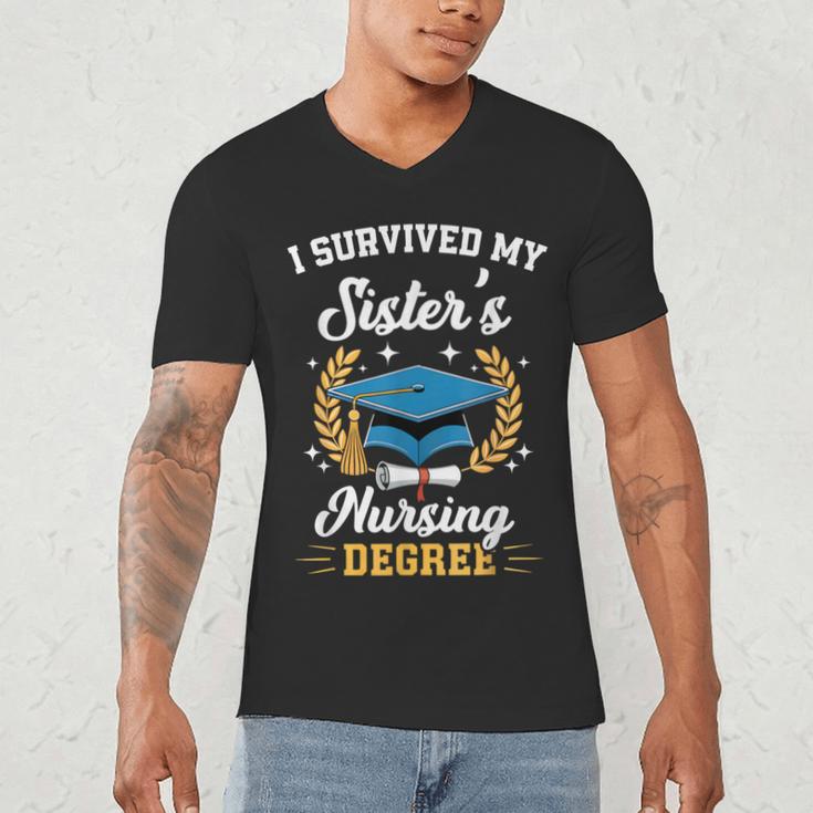 I Survived My Sister's Nursing Degree Graduation Men's V-Neck T-Shirt