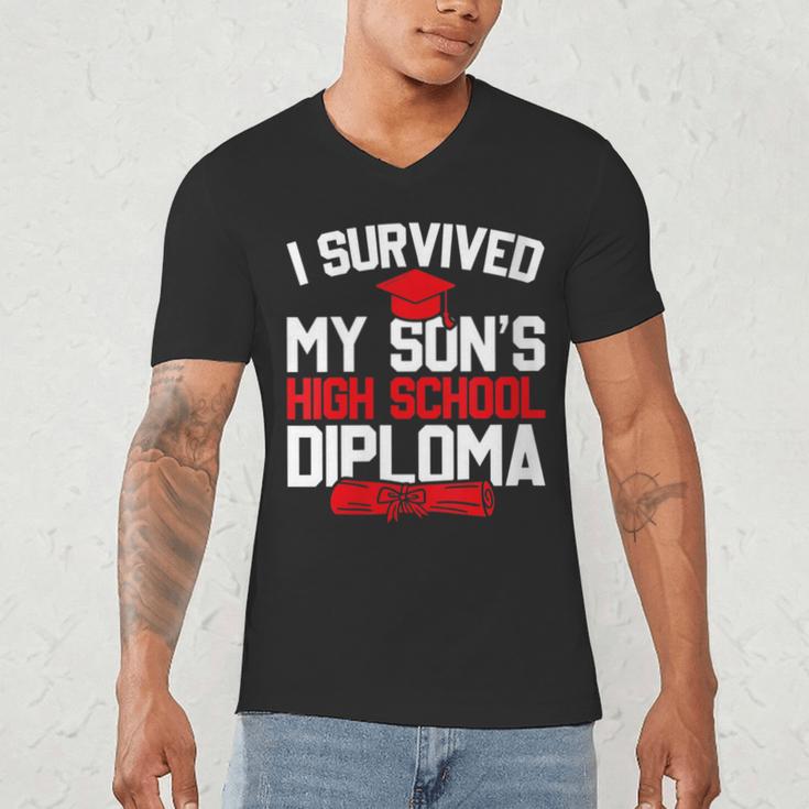 I Survived My Son's High School Diploma Graduation Men's V-Neck T-Shirt