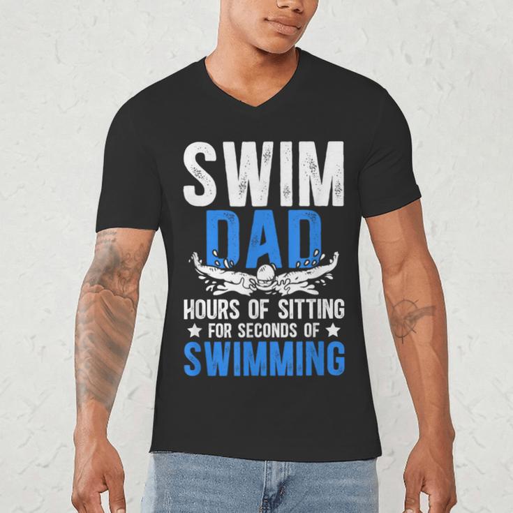 Swim Dad Swimming Dad Of A Swimmer Dad Swim Father Men's V-Neck T-Shirt