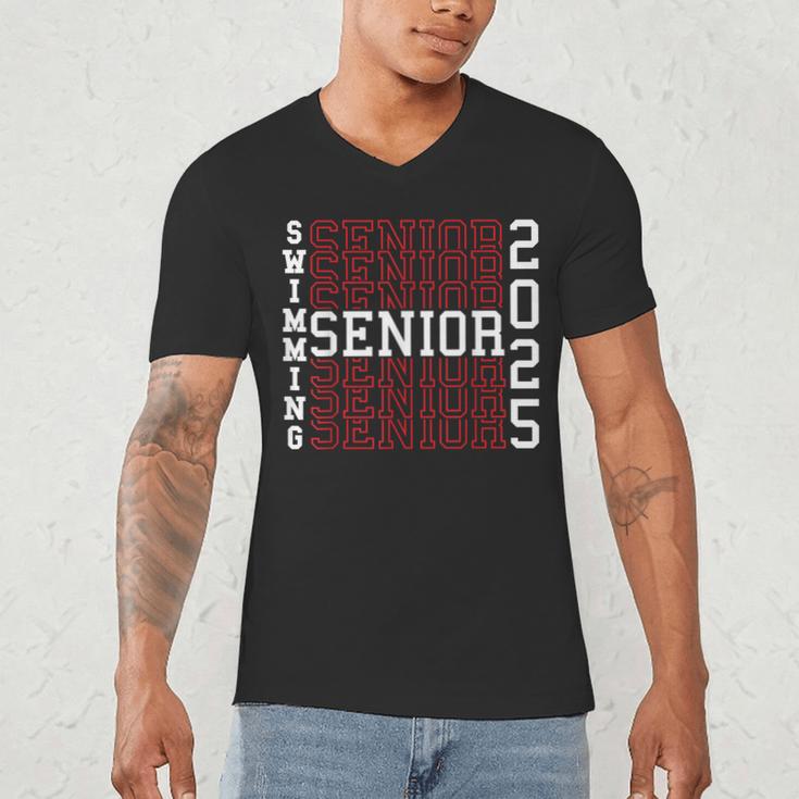 Swimming Senior Night Swimming Senior 2025 Graduation 40 Men's V-Neck T-Shirt