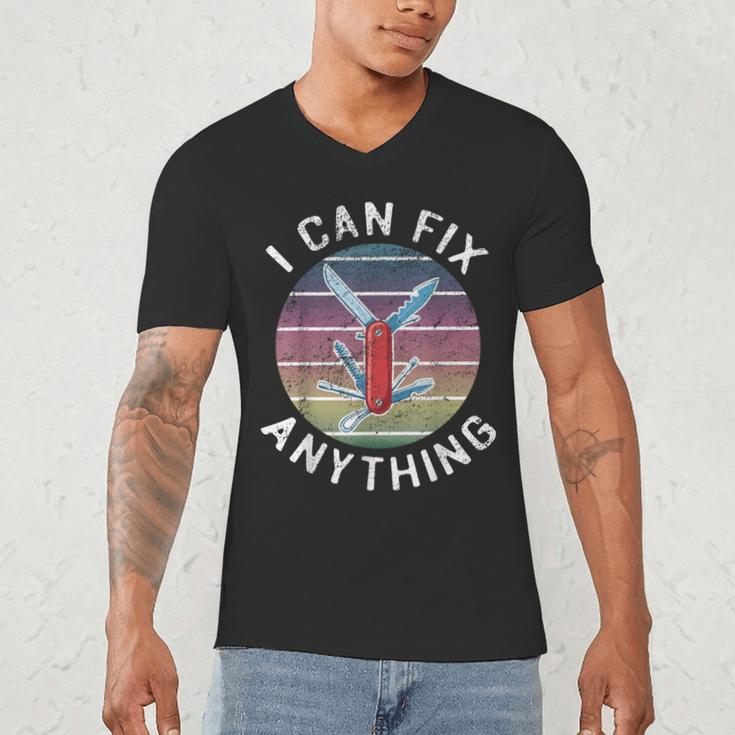 Swiss Army Knife DIY Dad Fathers Day Fix Anything Handyman Men's V-Neck T-Shirt Swiss Army Knife DIY Dad Fathers Day Fix Anything Handyman Men's V-Neck T-Shirt