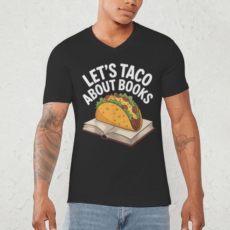Taco Books Mexican Reading Teacher Book Lovers Bookish Men's V-Neck T-Shirt Taco Books Mexican Reading Teacher Book Lovers Bookish Men's V-Neck T-Shirt