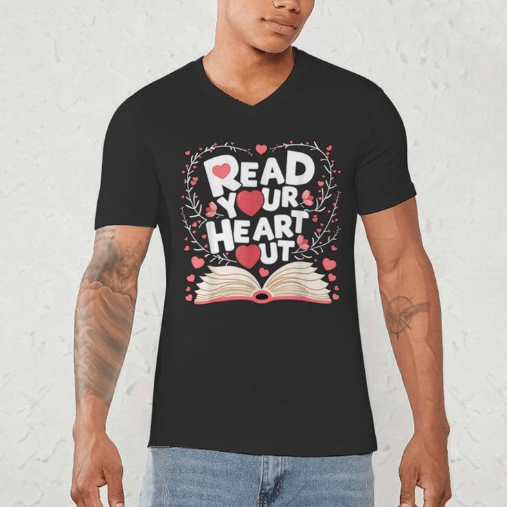 Teach Inspire Grow Everyday Read Your Heart Out Valentine Book-Themed Small Men's V-Neck T-Shirt Teach Inspire Grow Everyday Read Your Heart Out Valentine Book-Themed Small Men's V-Neck T-Shirt