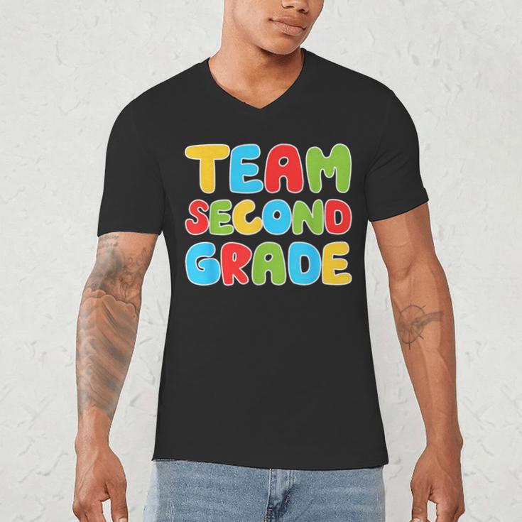 Team Second Grade Shirt 2nd Grade Back To School Graduation Men's V-Neck T-Shirt
