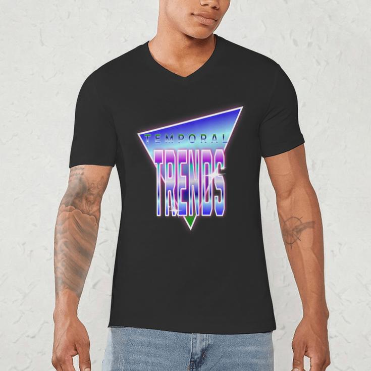 Temporal Trends Vaporwave Style Retro Nostalgia Look Men's V-Neck T-Shirt Temporal Trends Vaporwave Style Retro Nostalgia Look Men's V-Neck T-Shirt