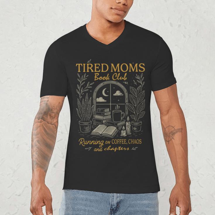 Tired Mom Book Club Running On Coffee Chaos And Chapters Men's V-Neck T-Shirt Tired Mom Book Club Running On Coffee Chaos And Chapters Men's V-Neck T-Shirt