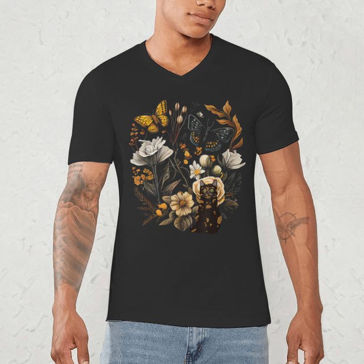 Tortie Cat Owner Flowers Tortie Cat Mom Tortie Cat Dad Men's V-Neck T-Shirt