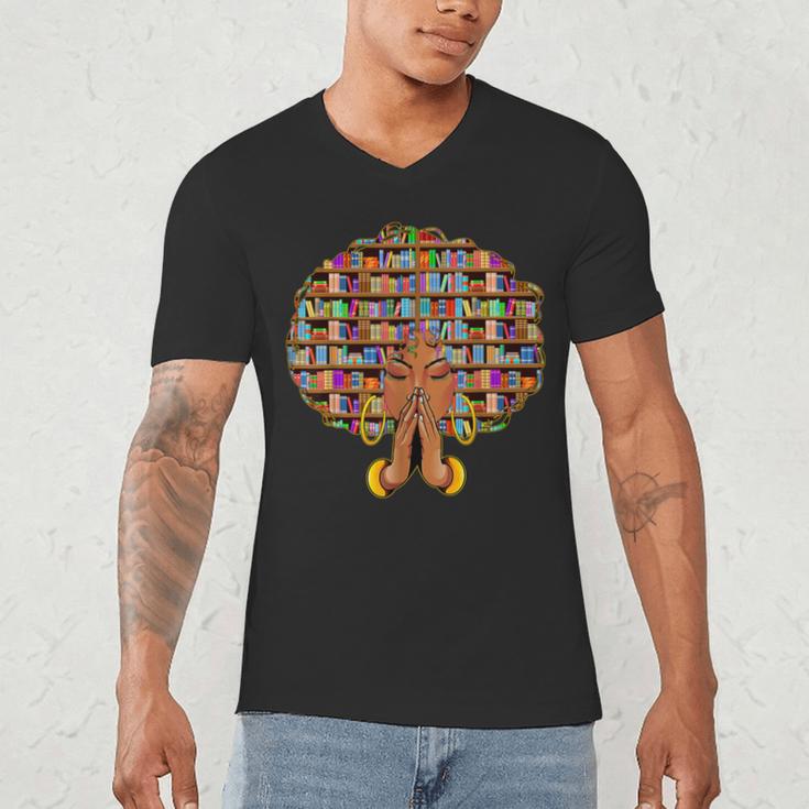 History Month Afro Women Girls Book Lover Librarian Men's V-Neck T-Shirt History Month Afro Women Girls Book Lover Librarian Men's V-Neck T-Shirt