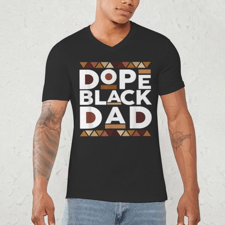 History Month Family Matching Melanin Dope Black Dad Men's V-Neck T-Shirt