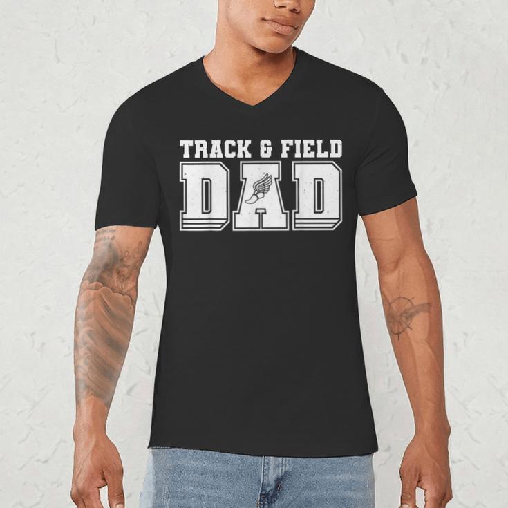 Track & Field Dad Sport Fathers Day Boys Men's V-Neck T-Shirt