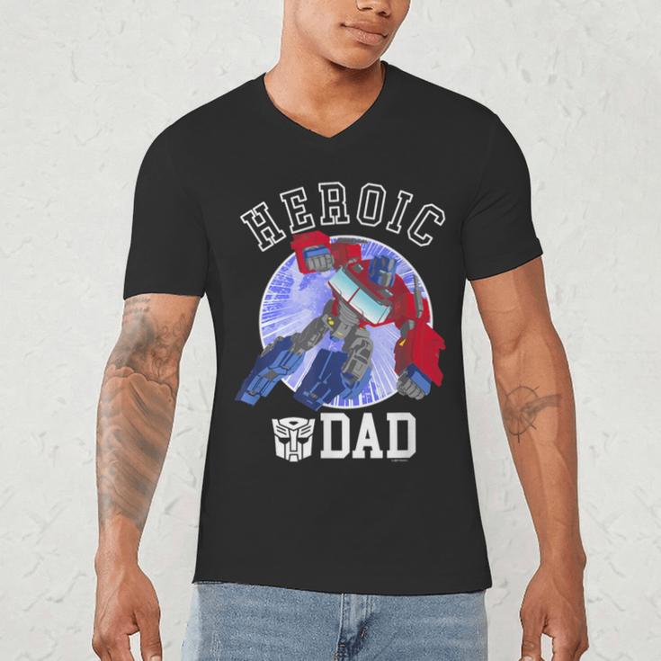 Transformers Father's Day Optimus Prime Heroic Dad Vintage Men's V-Neck T-Shirt Transformers Father's Day Optimus Prime Heroic Dad Vintage Men's V-Neck T-Shirt