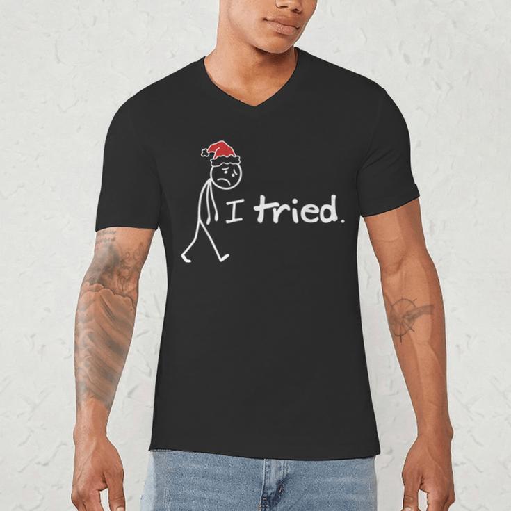I Tried Christmas Introvert Men's V-Neck T-Shirt I Tried Christmas Introvert Men's V-Neck T-Shirt
