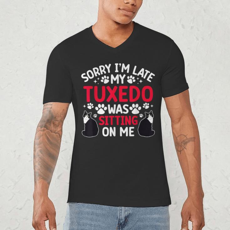 Tuxedo Cat Owner Tuxedo Cat Dad Tuxedo Cat Mom Men's V-Neck T-Shirt