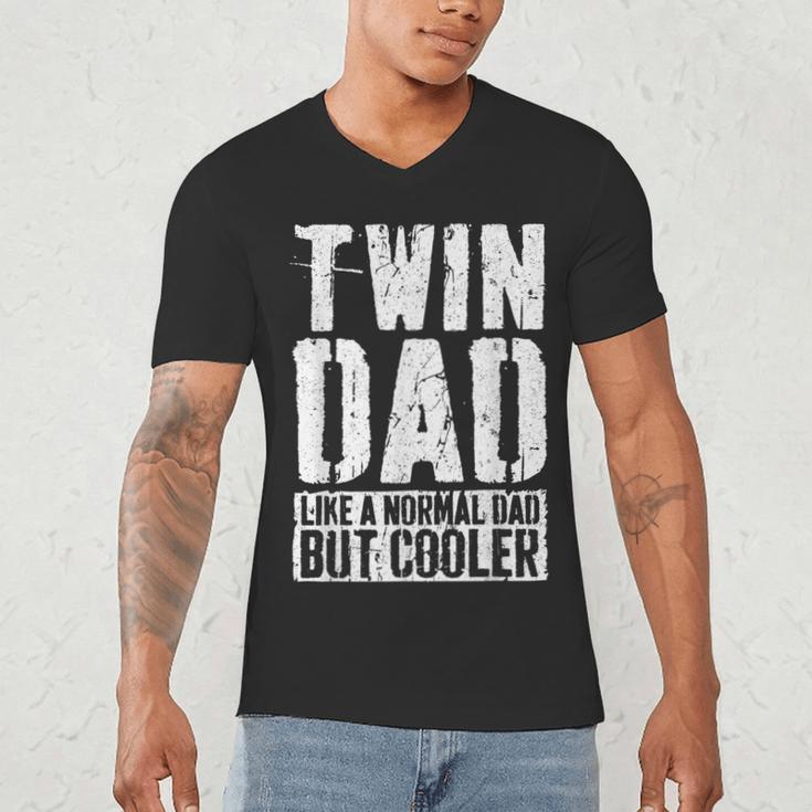 Twin Dad Shirt Men Dad Of Twins Fathers Day Men's V-Neck T-Shirt