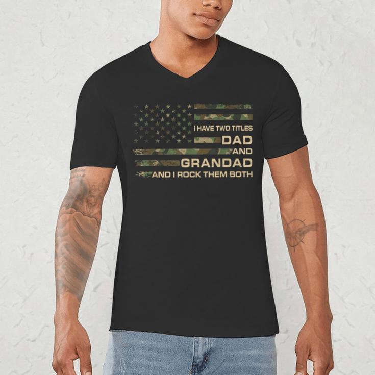 I Have Two Titles Dad And Grandad Father's Day Grandad Men's V-Neck T-Shirt