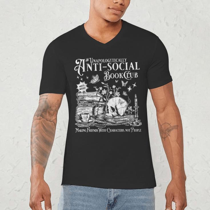 Unapologetically Anti Social Book Club Introvert Reader Men's V-Neck T-Shirt
