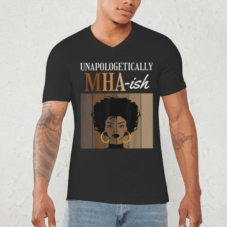 Unapologetically MHA-Ish Student Graduation Afro Men's V-Neck T-Shirt