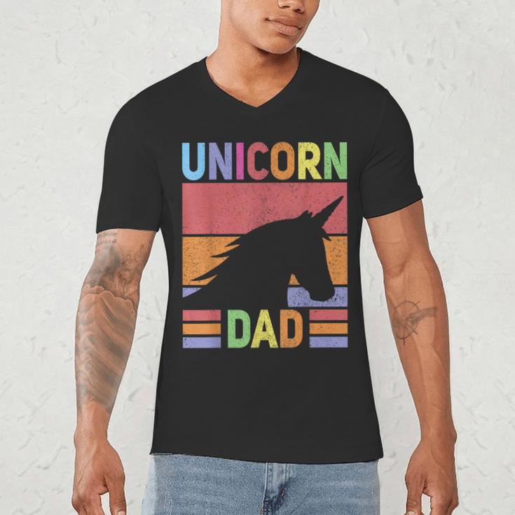 Unicorn Birthday Outfit Dad Unicorn Costume Bday Dad Unicorn Men's V-Neck T-Shirt