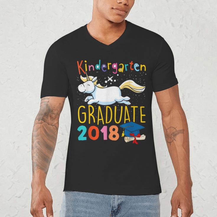Unicorn Kindergarten Graduation Shirt Girls Men's V-Neck T-Shirt