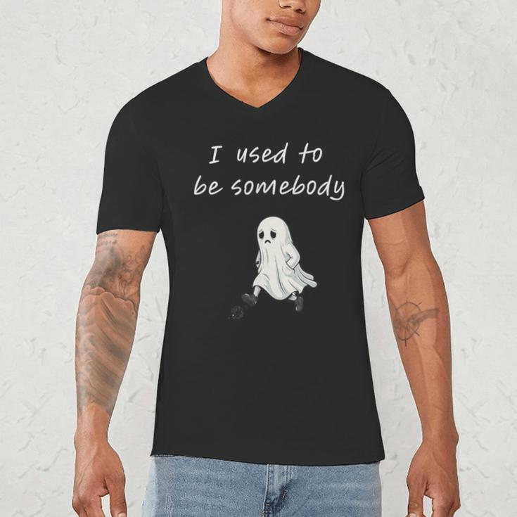 I Used To Be Somebody Nostalgia Halloween Spooky Season Men's V-Neck T-Shirt I Used To Be Somebody Nostalgia Halloween Spooky Season Men's V-Neck T-Shirt