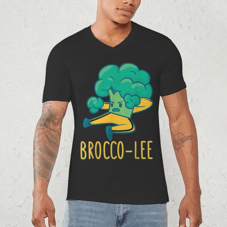 Vegetable Word Game Dad Joke Brocco-Lee Broccoli Men's V-Neck T-Shirt