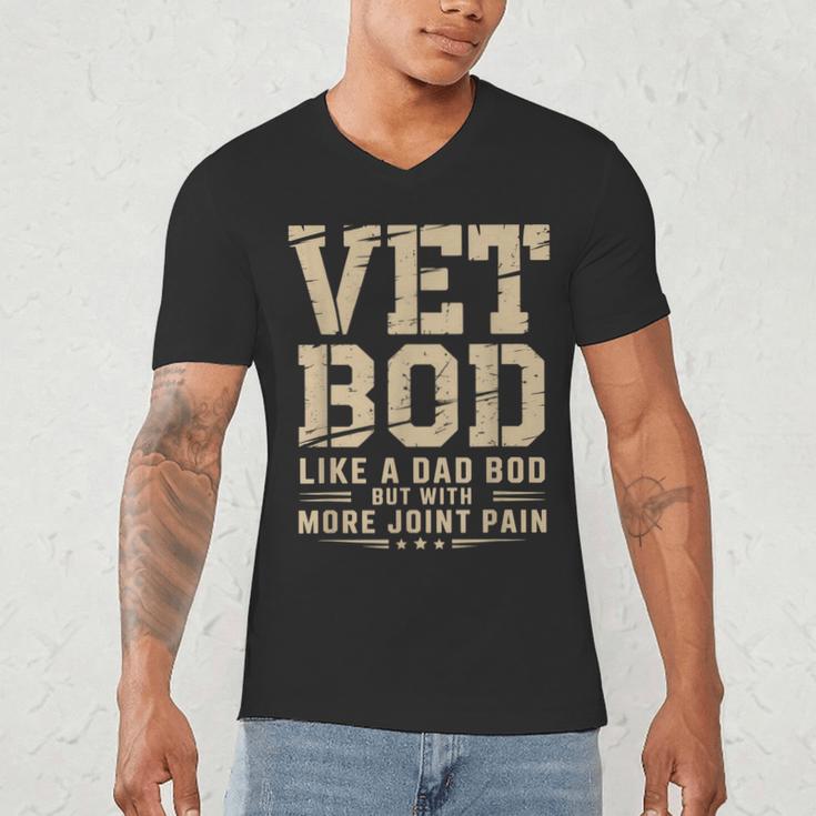 Vet BOD Like A Dad Bob Military Veteran Humor Men's V-Neck T-Shirt