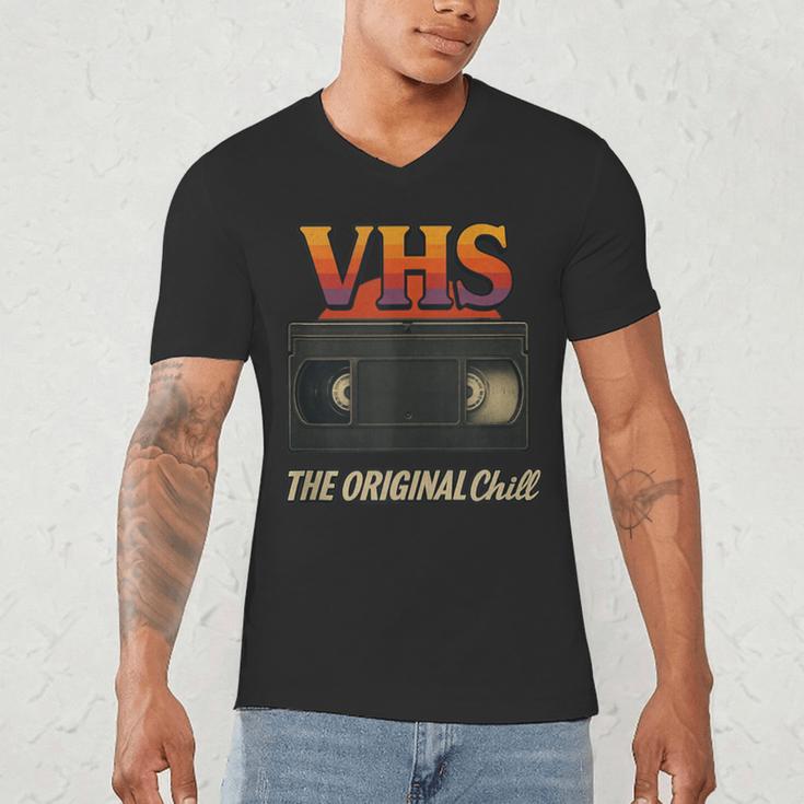 VHS Tape Nostalgia Old School Technology Humor Men's V-Neck T-Shirt VHS Tape Nostalgia Old School Technology Humor Men's V-Neck T-Shirt