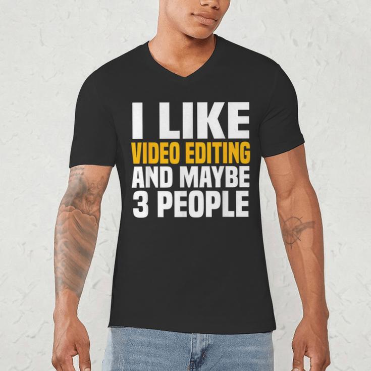 Video Editor Introvert Editing Production Filmmaking Job Men's V-Neck T-Shirt Video Editor Introvert Editing Production Filmmaking Job Men's V-Neck T-Shirt