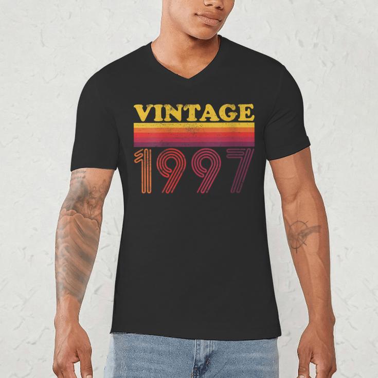 Vintage 1997 Retro Style 90's Born Nostalgia Vibes Birthday Men's V-Neck T-Shirt