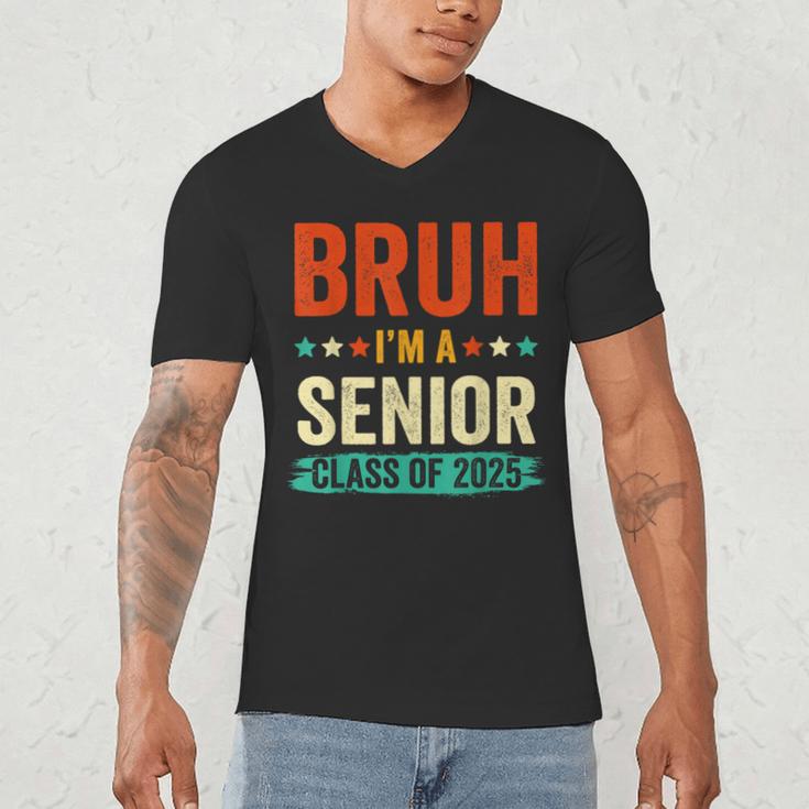 Vintage Bruh I'm A Senior Class Of 2025 Graduation Women Men Men's V-Neck T-Shirt