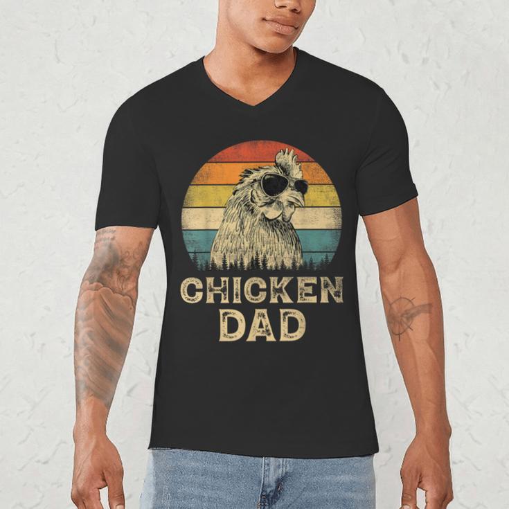 Vintage Chicken Dad Chicken Lovers Daddy Father's Day Men's V-Neck T-Shirt Vintage Chicken Dad Chicken Lovers Daddy Father's Day Men's V-Neck T-Shirt