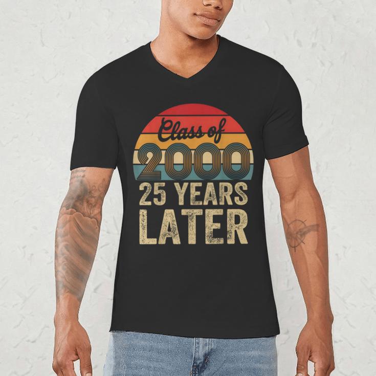 Vintage Class Of 2000 25 Years Later Reunion 25th Graduation Men's V-Neck T-Shirt