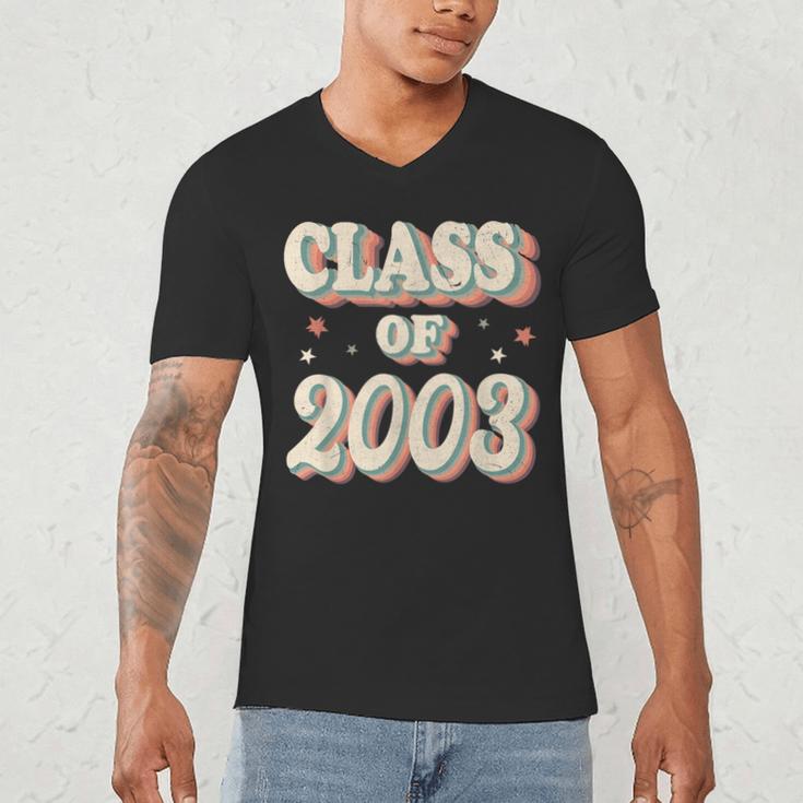 Vintage Class Of 2003 03 High School Graduation Men's V-Neck T-Shirt