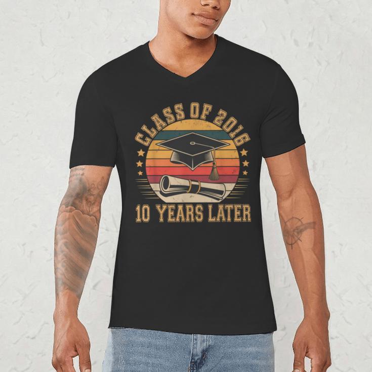 Vintage Class Of 2016 10 Years Later Reunion 10th Graduation Men's V-Neck T-Shirt