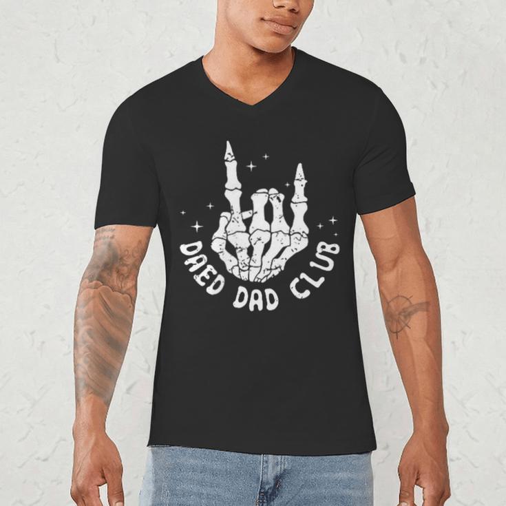 Vintage Dead Dad Club Matching 2 Sides Fathers Day Men's V-Neck T-Shirt