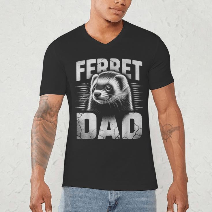 Vintage Ferret Dad Ultimate Pet Lover Ferret Owner Men's V-Neck T-Shirt