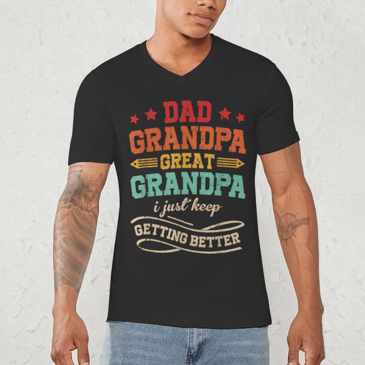 Vintage Great Grandpa For Fathers Day Dad Papa Grandpa Men's V-Neck T-Shirt Vintage Great Grandpa For Fathers Day Dad Papa Grandpa Men's V-Neck T-Shirt
