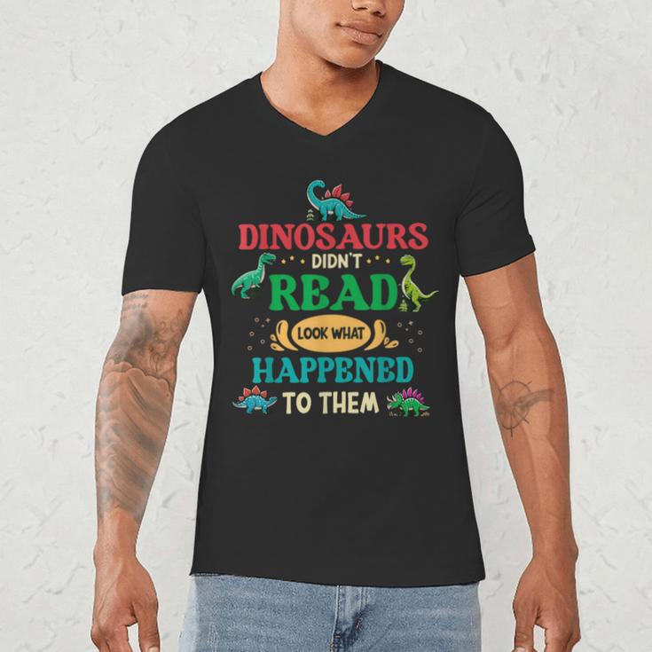 Vintage Librarian Book Reader Library Book Reading Men's V-Neck T-Shirt