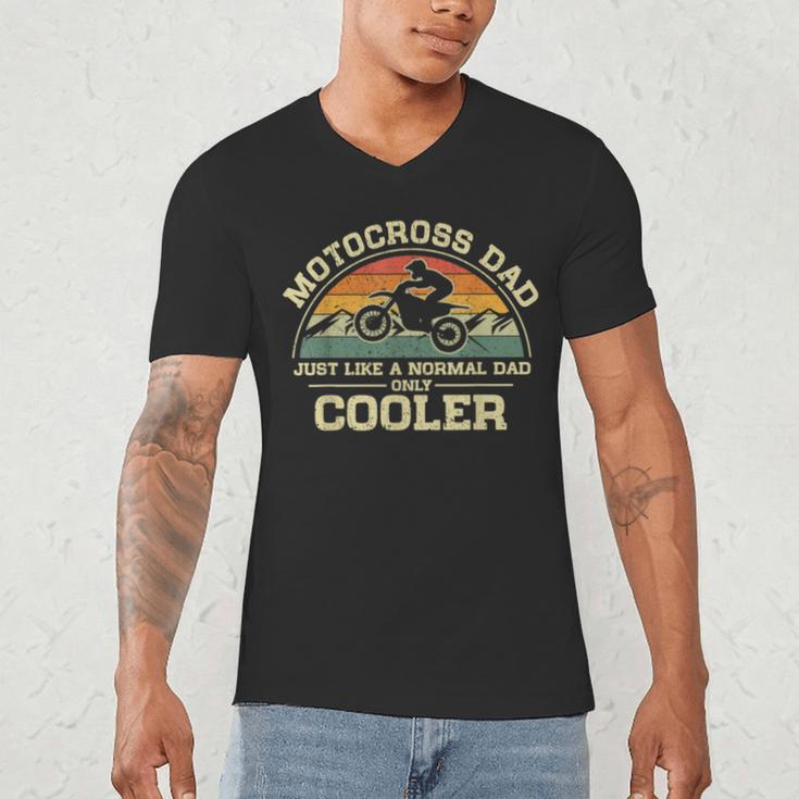 Vintage Motocross Dad Just Like A Normal Dad Only Cooler Men's V-Neck T-Shirt