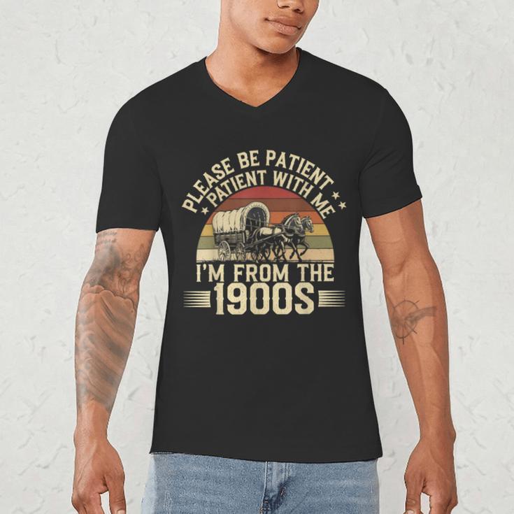 Vintage Please Be Patient With Me I'm From The 1900s Wagon Men's V-Neck T-Shirt