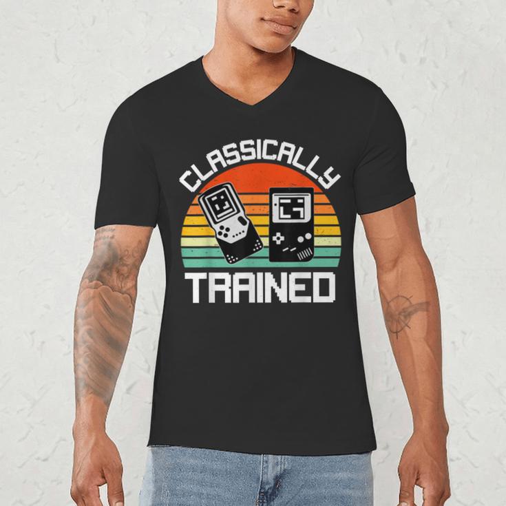 Vintage Retro Classically Trained Video Game 90s Nostalgia Men's V-Neck T-Shirt Vintage Retro Classically Trained Video Game 90s Nostalgia Men's V-Neck T-Shirt